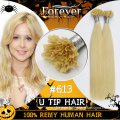 Forever Top High Wholesale Best Kertain Blond 100 Brazilian Remy Human #613 Keratin Bonded Cheap u tip hair